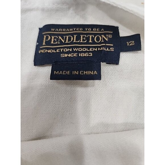 Pendleton Dress Knee Length Sleevesless Linen Blend Colorblock Women's 10 - Picture 8 of 12